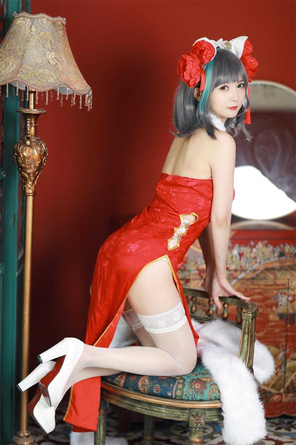 51酱 - 碧蓝航线 柴郡新春旗袍 [12P/55M](4