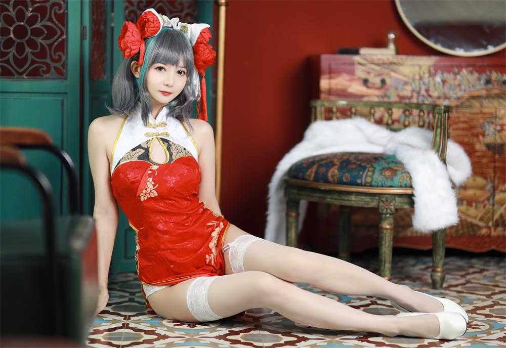 51酱 - 碧蓝航线 柴郡新春旗袍 [12P/55M]（2）